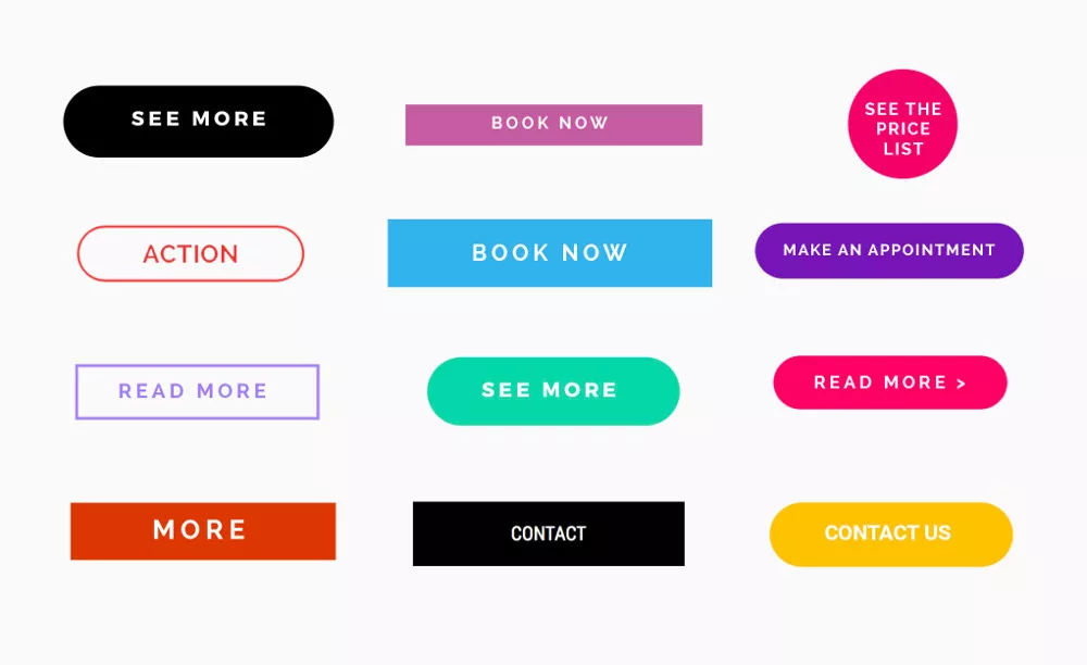 Colorful call to action buttons.