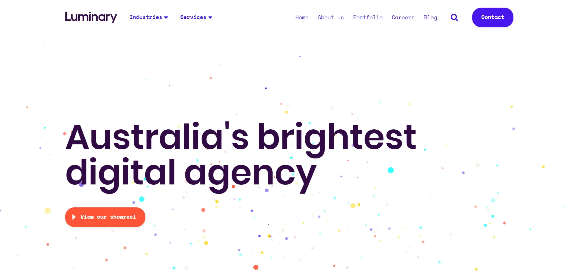 Agency website, bright colors, Australia.