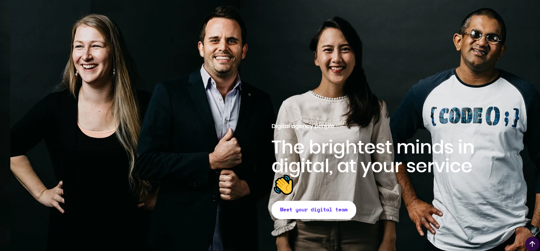 Digital agency team, bright colors.