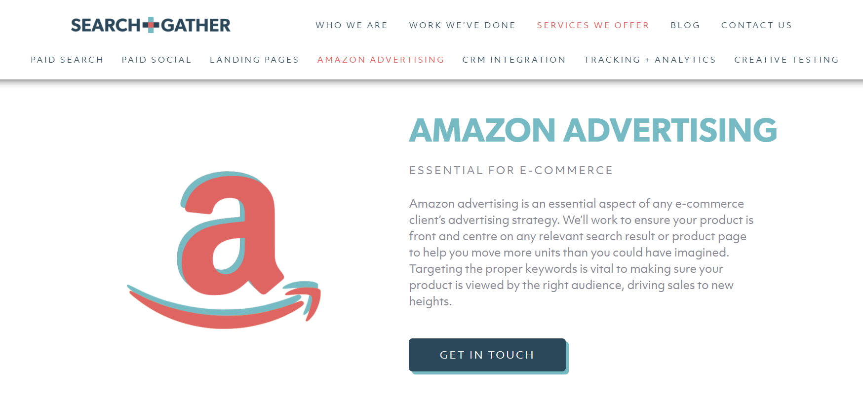 Amazon advertising, CRM integrations.
