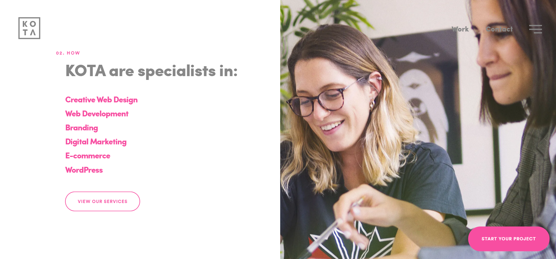 Web design agency services list.