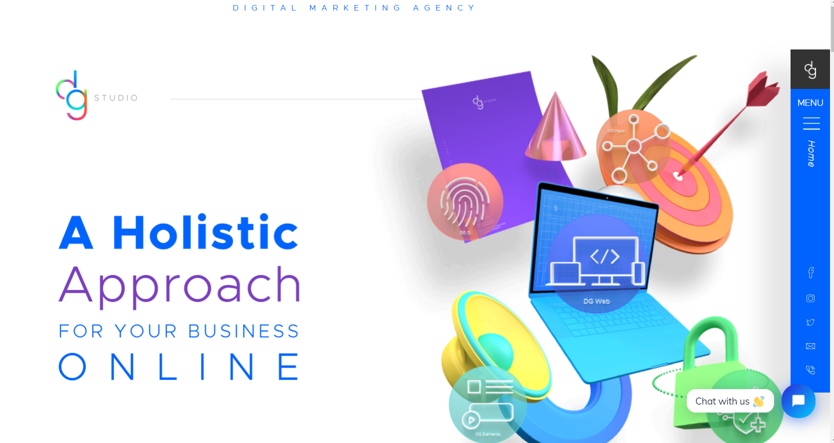 Agency website design example.