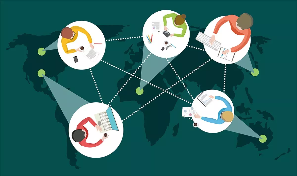 Global team collaboration.