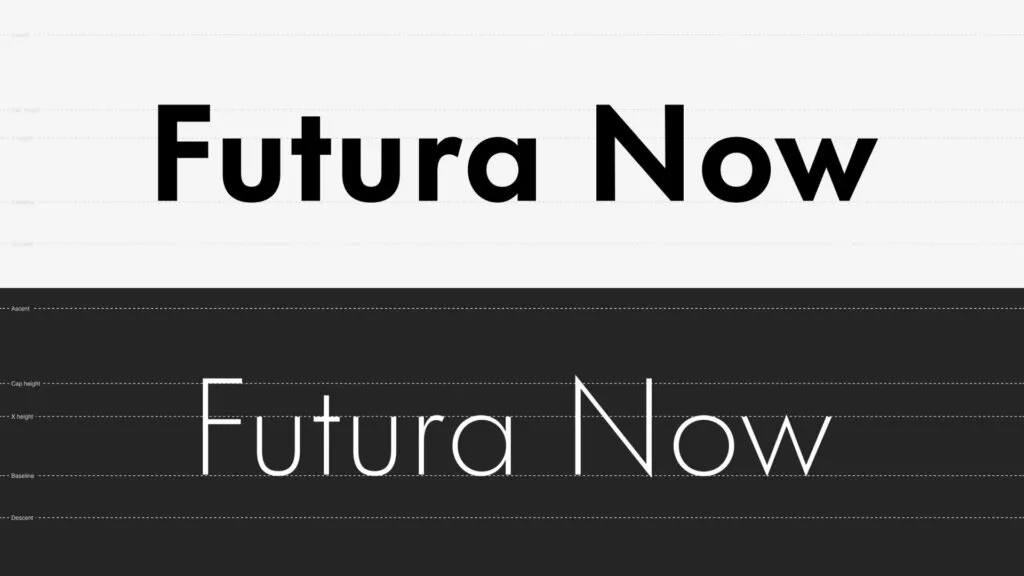 Futura Now font display.