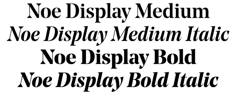 Noe Display font samples.