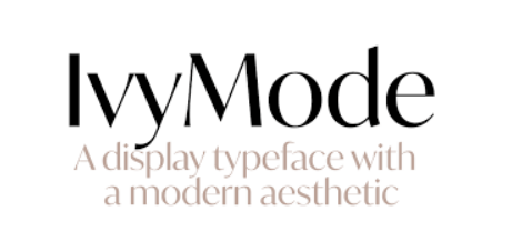 Ivy Mode display typeface.