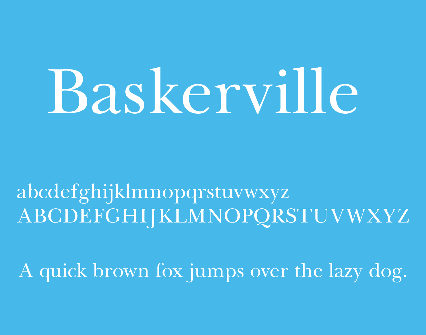 Baskerville font sample.