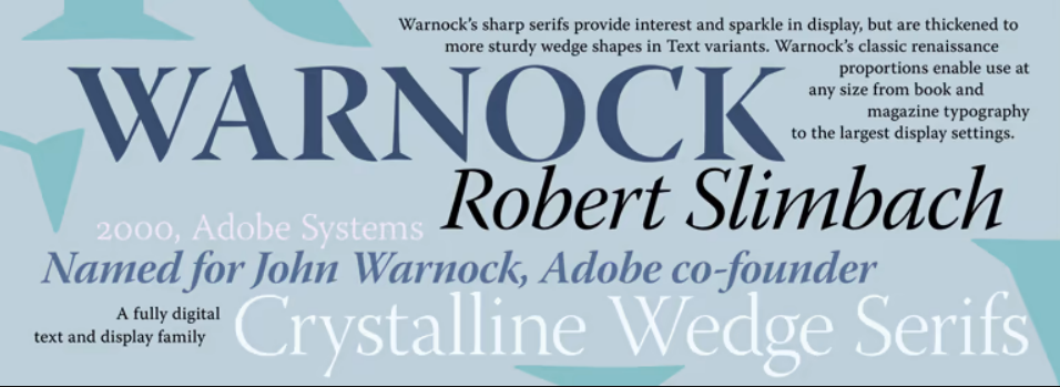 Warnock Pro font, versatile typeface.
