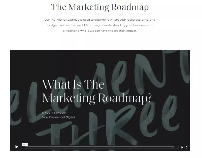 Marketing roadmap video.