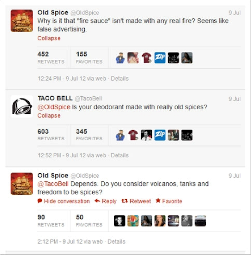 Taco Bell's social media banter.