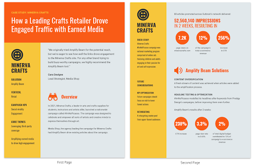 Graphs and charts of case study results.