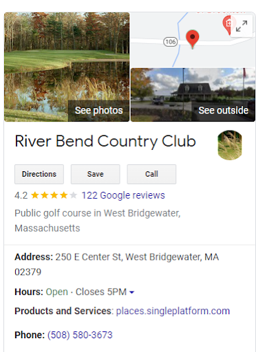 River Bend Country Club listing.