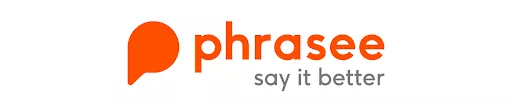 Phrasee logo, AI marketing tool.