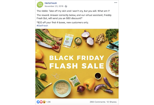 HelloFresh Black Friday flash sale.