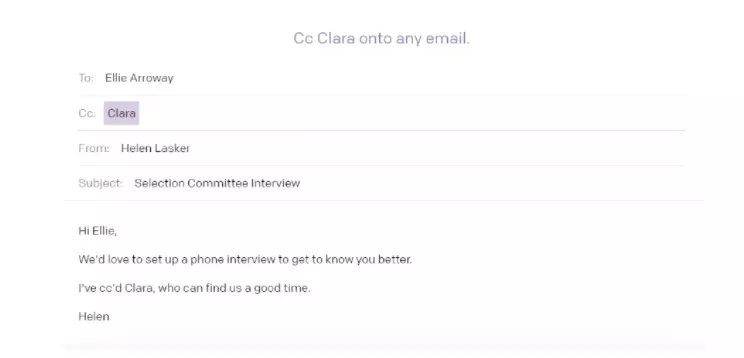 Email with AI assistant Clara.