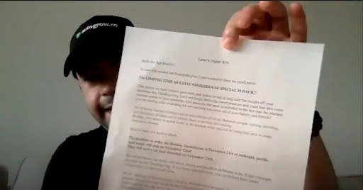 Promotional letter about bad reviews.