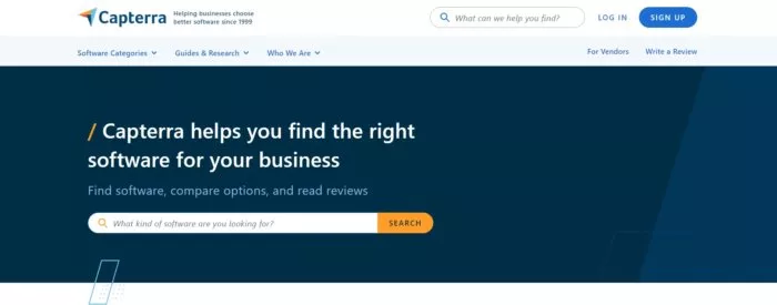 Capterra software review site.