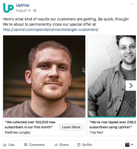 Facebook ads boost email revenue.