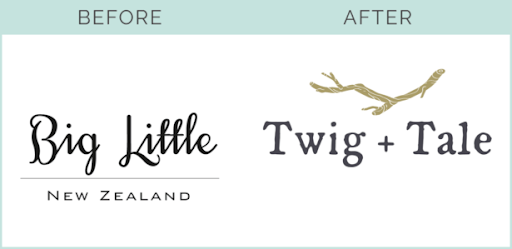 Logo comparison Big Little vs Twig + Tale.