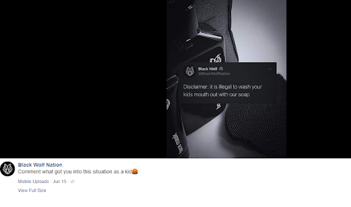 Black Wolf Nation social media post.