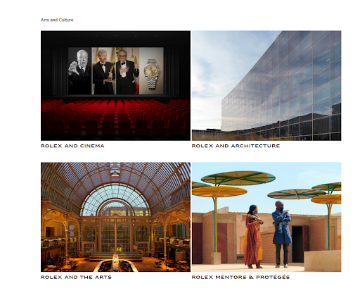 Rolex in cinema, arts, & architecture.