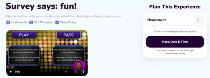 Family Feud virtual team game.