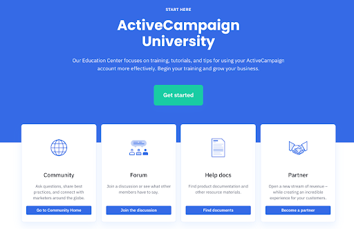 ActiveCampaign University resources.