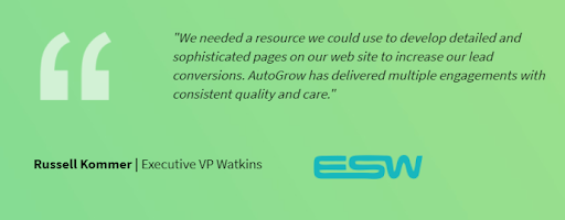Client testimonial for AutoGrow.