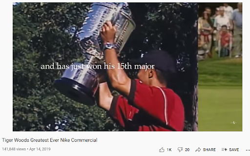 Tiger Woods, 15th major win.