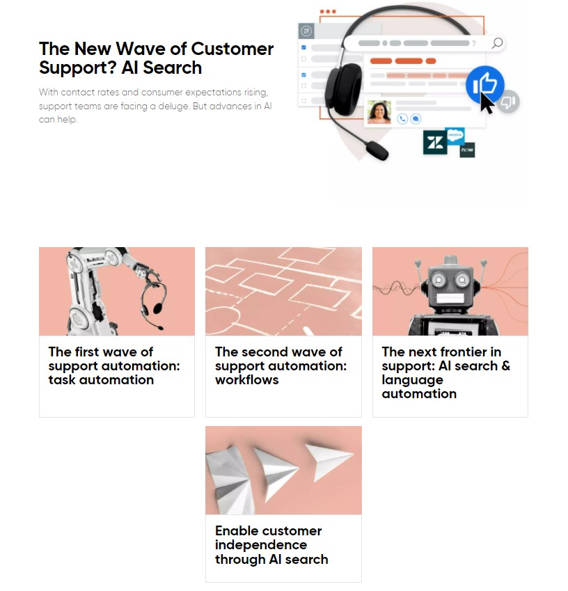 AI search improves customer support.