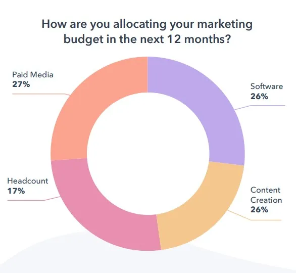 Pie chart of marketing budget allocation.