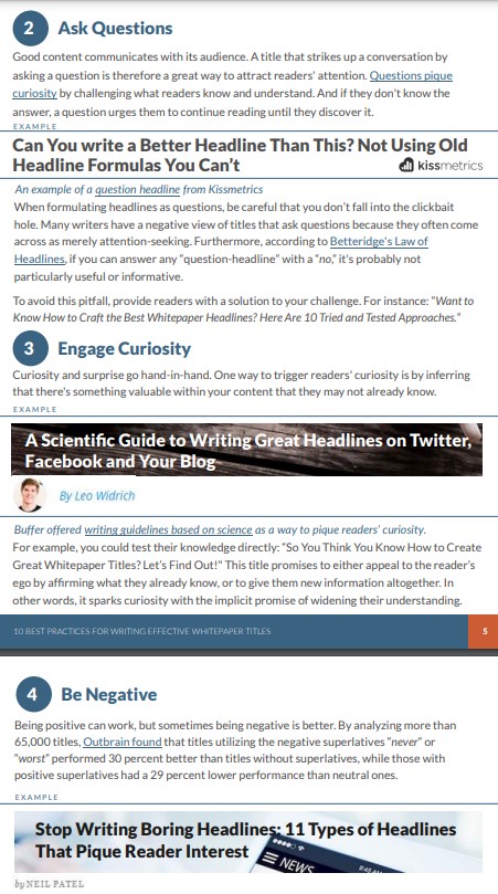 Numbered list headlines boost shares.