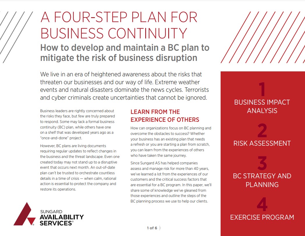 Business continuity plan for risk mitigation.