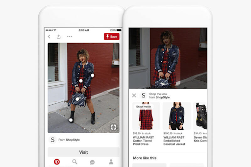 Pinterest AR try-on; shoppable image.