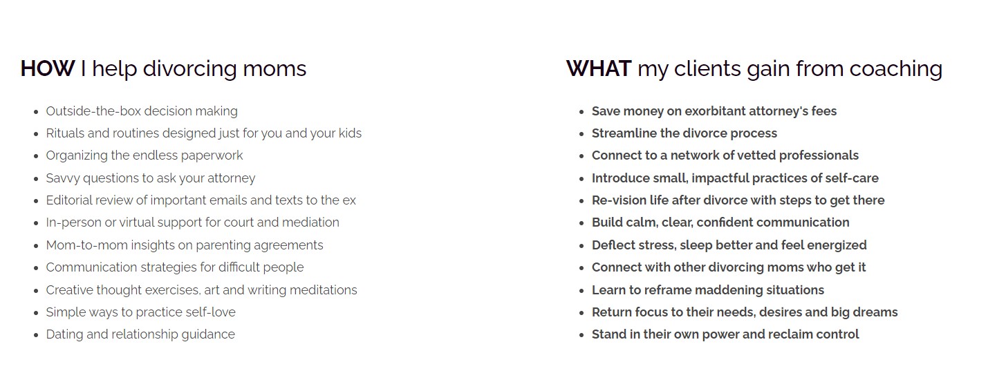 Divorce coach Jessica: support & help.