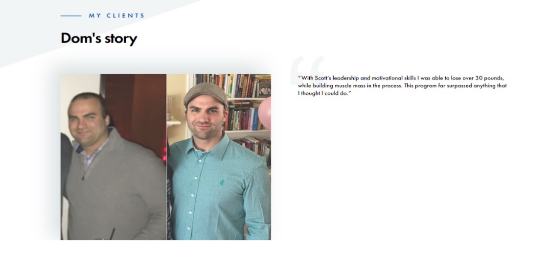 Client testimonial photo.