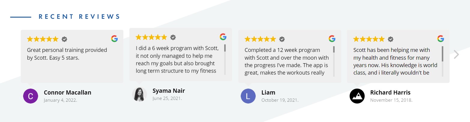 Client reviews, 5-star ratings.