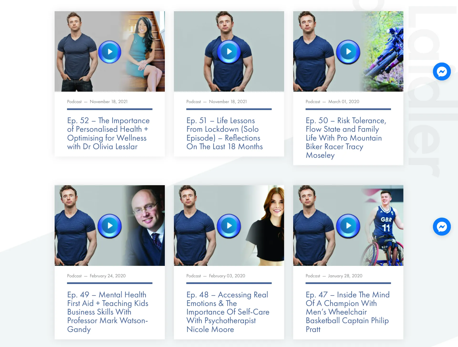 Podcast episodes, various dates.