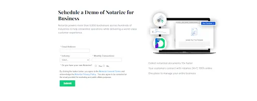 Notarize demo for businesses.