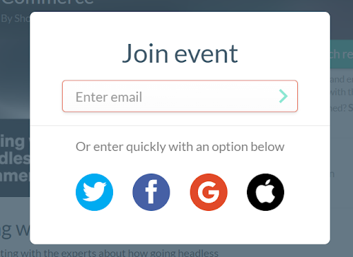 Email signup form for event.