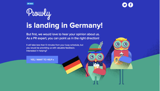 Prowly landing in Germany. Owls hold beer/pretzel.