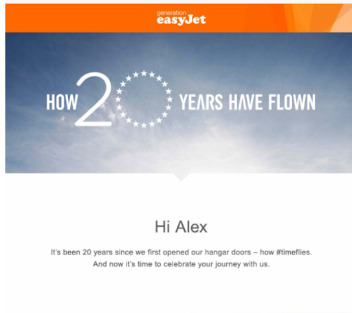 easyJet 20 years.