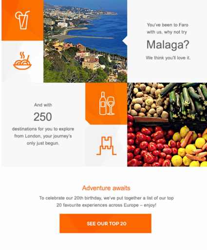 European destinations from London.