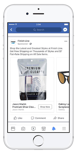 Finish Line ad, free shipping.