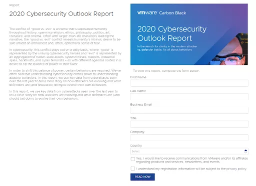VMware 2020 Cybersecurity Report.