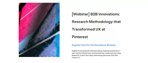Webinar on Pinterest UX research.