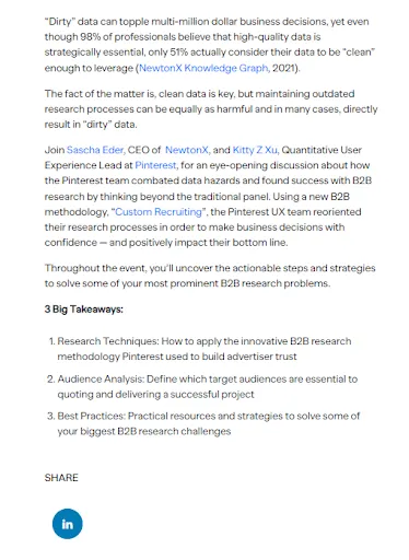 NewtonX webinar: Clean data, B2B research.