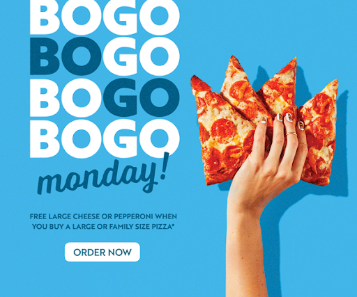 Papa Murphy's BOGO Monday pizza offer.
