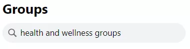 Search for health and wellness groups.