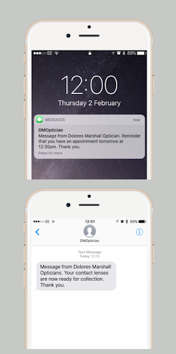 SMS appointment reminders and updates.